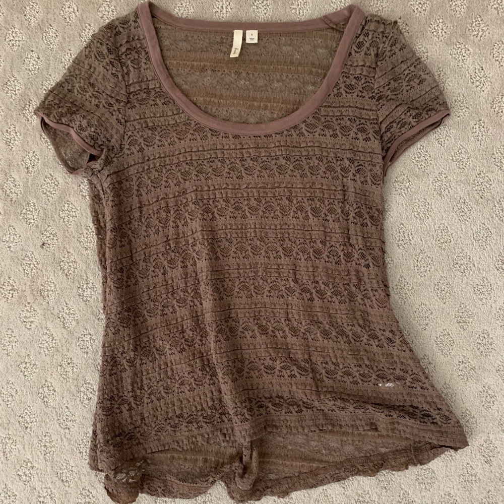 Brown lace blouse